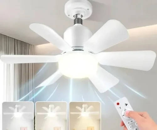 Ventilador de Techo 6 Aspas con Luz Led y Control Remoto
