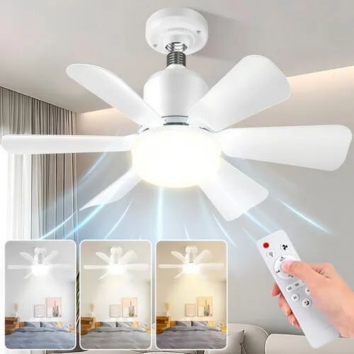 Ventilador de Techo 6 Aspas con Luz Led y Control Remoto