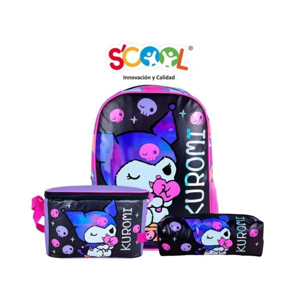 Mochila Escolar 3 piezas Mochila Escolar Kuromi 3 Piezas