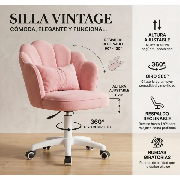 SILLA VINTAGE CON COJÍN